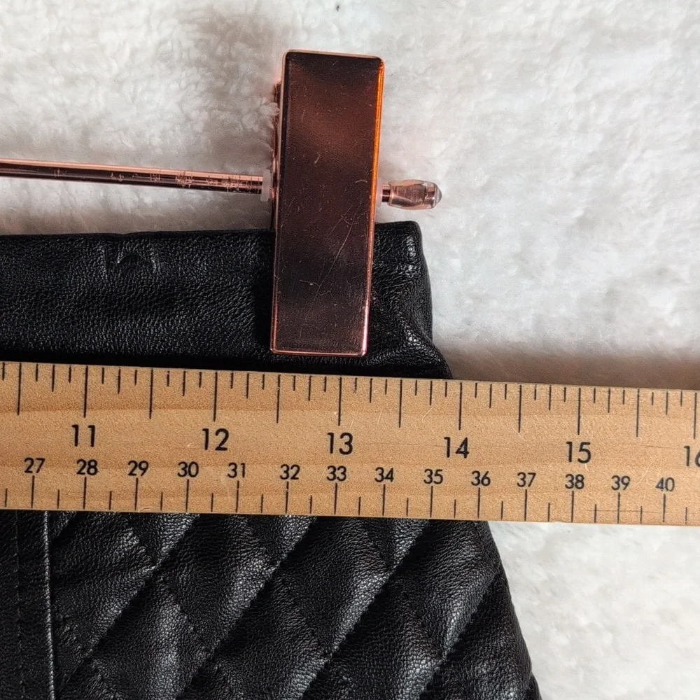 138-Rinascimento Black Quilted A-Line Skirt - Picture 4 of 7